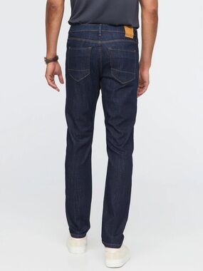 DU/ER Dark Blue Performance Denim Slim Fit Straight Jeans Heritage Rinse 38 x 32